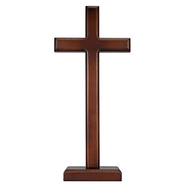 ARCHOBAN 128 Wooden Cross Standing or Hanging Christian Cross Solid Wood Wall Cross for Home or Prayer Room