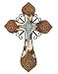 Cross Cowhide Tooled Leather with Turquoise Layer in Resin and Metal Combination