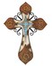 Cross Cowhide Tooled Leather with Turquoise Layer in Resin and Metal Combination
