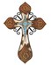 Cross Cowhide Tooled Leather with Turquoise Layer in Resin and Metal Combination