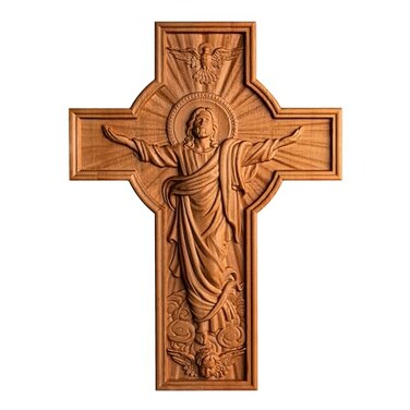 BGCOPPER Jesus Crucifix Wall Cross Handmade Wooden Cross for Wall Decor for Home Room Christmas Gift