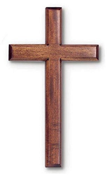H. J. Sherman Unp Wall Cross 4 x 8 Mahogany Dark Wood Polybagged Predrilled Hole