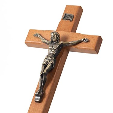 ARCHOBAN 10 Crucifix Wall Cross Catholic Wooden Jesus Christ Cross for Wall or Prayer Room Solid Wood Home Decor