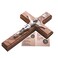 Holy Land Market Saint Benedict Wall Crucifix Handmade Olive Wood Cross Silver Tone Corpus Catholic Home Decor 12 Inches