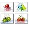 TEKMENT Fruit Wall Art for Kitchen SZ 4 Piece Set Vivid Fruits and Ice Picture Home Decor Cool Summer Canvas Prints in Dining Room Waterproof Artwork Bracket Mounted Ready Hanging 1