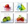 TEKMENT Fruit Wall Art for Kitchen SZ 4 Piece Set Vivid Fruits and Ice Picture Home Decor Cool Summer Canvas Prints in Dining Room Waterproof Artwork Bracket Mounted Ready Hanging 1