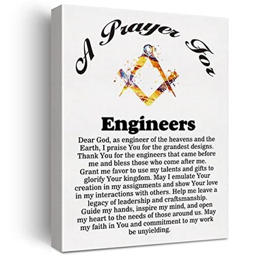 LEXSIVO a Engineers Prayer Canvas Home Wall Art Decor Engineers Gift Painting 115x15 Engineering Professionals Poster Framed Ready to Hang