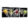 Pyradecor Dancing Fruit Large Modern Landscape Artwork 3 Piece Gallery Wrapped Giclee Canvas Prints Black Pictures Paintings on Canvas Wall Art for Living Room Kitchen Home Decorations L