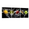 Pyradecor Dancing Fruit Large Modern Landscape Artwork 3 Piece Gallery Wrapped Giclee Canvas Prints Black Pictures Paintings on Canvas Wall Art for Living Room Kitchen Home Decorations L