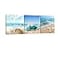 Pyradecor 3 Panels Starfish Seashell Bottle Beach Pictures on Canvas Wall Art Modern Seascape Stretched Canvas Prints Seaview Landscape Artwork for Bedroom Home Office Decorations