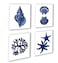 Gnosis Picture Archive Navy Blue Beach Wall Art Decor Set of 4 Unframed Prints Coastal Home Decor