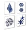 Gnosis Picture Archive Navy Blue Beach Wall Art Decor Set of 4 Unframed Prints Coastal Home Decor