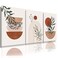 YongArt Boho Wall Art PrintsBoho Wall Decor Mid Century Modern Wall ArtSet of 3 Prints Abstract Geometric Prints Black Beige Terracotta Minimalist Art Natural Framed Canvas Prints Artwork For Living R
