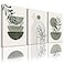 YongArt Sage Green Wall Posters Prints Green Boho Wall Art Set of 3 Minimalist Framed Wall Art Geometric Line Leaf Sun Moon Beige Green Canvas Artwork Paintings