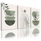 YongArt Sage Green Wall Posters Prints Green Boho Wall Art Set of 3 Minimalist Framed Wall Art Geometric Line Leaf Sun Moon Beige Green Canvas Artwork Paintings