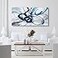 yiijeah Large Abstract Canvas Art Elegant Combination of Tones Modern Living Room Wall Decor Black and White Gray Background Blue Gradient Picture