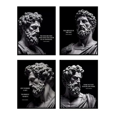 BigWig Prints Marcus Aurelius Poster Marcus Aurelius Quotes Stoic Wall Art Stoicism Gifts Philosophy Poster Stoic Art Stoicism Wall Decor Philosophy Quotes Unframed Set of 4 8x10