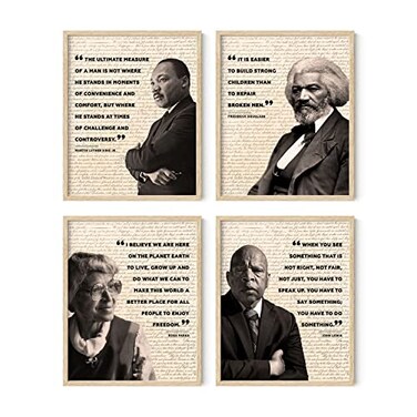 HAUS AND HUES African American Wall Art Black History Posters for Classroom Black History Month Posters African American Decor Classroom Decorations Unframed 8 x 10