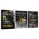 Unbruvo 3 Piece Black Wall Art Modern Motivational Quotes Wall Art Canvas Art Inspiring Entrepreneur Hustle Poster Prints Wall Decor Office Wall Decorations Framed Posters for Office36Wx 16H