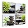 YPY Zen Bathroom Decor Meditation Canvas Wall Art Water Stone and Green Plants Pictures for Yoga Spa and Office Calming Relaxing Wall Art for Office Bedroom Living Room 12x12in 4 Panels