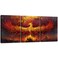 Yetaryy Fire Phoenix Wall Art Prints Volcanic Burning Phoenix Birds Canvas Picture Posters Prints Artwork 3 Piece Home Office Living Room Bedroom Decor Framed Ready to Hang 36 W x 16 H