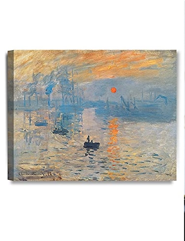 DECORARTS Impression Sunrise Claude Monet Art Reproduction Giclee Canvas Prints Wall Art for Home Decor 20x16