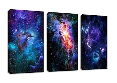 arteWOODS Canvas Wall Art Outer Space Fantastic Artwork Nebula Galaxy Canvas Art Contemporary Artwork Picture Prints for Home Wall Decor 16 x 24 x 3 Panels