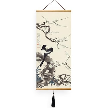 EAPEY Prints Chinese Scroll Hanging Japanese Wall Art Fengshui Painting Decor Home