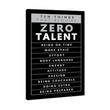 Yatsen Bridge Black and White Inspirational Framed Office Wall Art Ten Things That Need Zero Talent Motivational Canvas Paintings Ready to Hang24x36 inches
