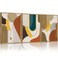 PHOPAGO Boho Abstract Framed Wall Art Modern Minimalist Luxury Gold Line Artwork Kitchen Dining Room Decor 11x14in Natural Framed