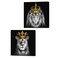 DuoBaorom King and Queen Crown Art Picture Black Couple Bedroom Wall Decor 12 x 12 inches
