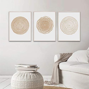 Ecyanlv Mid Century Modern Boho Canvas Print Abstract Geometric Canvas Wall Art Set Scandinavian Wall Art for Living Room Bedroom Decor No Framed