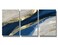 LSIUHWUWI 3 Piece Abstract Canvas Wall Art Prints Blue and Gold Marbling Pattern for Living Room Bedroom Decor Teal Blue Gray Artwork Office Home Decor Framed Sense Murale Decorative 36 x16