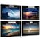 Visual Art Decor Large Motivation Teamwork Leadership Action Goal Inspirational Quotes Canvas Wall Art Ocean Waves Sea Seascape Picture Prints for Home Office Wall Decoration Set of 4 Ready to Hang