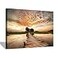 Hardy Gallery Lake Pier Canvas Wall Art Dock in Sunset Artwork Wooden Bridge Picture Boardwalk Painting for Office36x24x1 panel