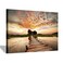 Hardy Gallery Lake Pier Canvas Wall Art Dock in Sunset Artwork Wooden Bridge Picture Boardwalk Painting for Office36x24x1 panel