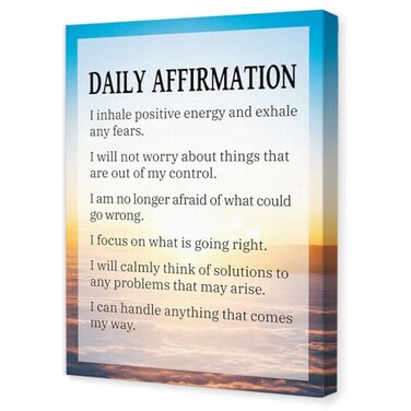 JANLAN Daily Affirmation Wall ArtInspirational Wall Decor for OfficeMotivational Canvas Wall Art for Home Office