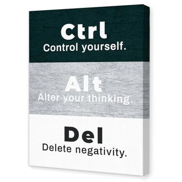JANLAN Ctrl Alt Delete Wall DecorInspirational Office Wall Art for Home Office Workplace 1115 Inches