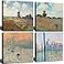 msspart Impression Paintings by Claude Monet Art Reproduction Giclee Canvas Wall Art Prints for Dining Room Bedroom Kitchen Bathroom Wall Decor 4 Piece 12x12