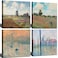 msspart Impression Paintings by Claude Monet Art Reproduction Giclee Canvas Wall Art Prints for Dining Room Bedroom Kitchen Bathroom Wall Decor 4 Piece 12x12