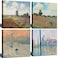 msspart Impression Paintings by Claude Monet Art Reproduction Giclee Canvas Wall Art Prints for Dining Room Bedroom Kitchen Bathroom Wall Decor 4 Piece 12x12