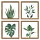 ArtbyHannah Framed Bathroom Wall Art Decor 10x10 Inch 4 Pack Botanical Gallery Wall Frame Set Modern Farmhouse Sage Green Prints Artwork for Spa Restroom Bedroom Office Decoration Walnut