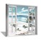 Hardy Gallery Open Windows Canvas Wall Art Beach with Coastal Palm Graphic Artwork Print on Wrapped Canvas for Wall Decor24x18