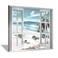 Hardy Gallery Open Windows Canvas Wall Art Beach with Coastal Palm Graphic Artwork Print on Wrapped Canvas for Wall Decor24x18