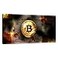 Yatsen Bridge Motivational Dollar Money Artwork Burning Bitcoin and Dollar Wall Art Framed Art Ready to Hang48x24 inches