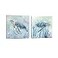 Zessonic Sea Turtle WallArt for Bathroom Decor 2 Panel Set of 12 x 12 Inch Teal Sea Turtle with Seagrass Prints