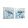 Zessonic Sea Turtle WallArt for Bathroom Decor 2 Panel Set of 12 x 12 Inch Teal Sea Turtle with Seagrass Prints