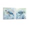 Zessonic Sea Turtle WallArt for Bathroom Decor 2 Panel Set of 12 x 12 Inch Teal Sea Turtle with Seagrass Prints
