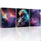 Hijie Outer Space Canvas Prints Posters Framed Astronaut Artwork for Bedroom Decor Teen Boy Girl Room 3 Panels