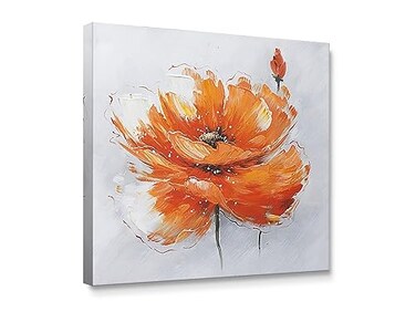 Niwo ART Orange Poppies Flower Canvas Wall Art Home DecorFramed Ready to Hang